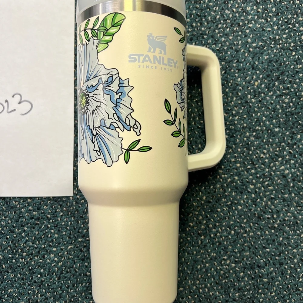 Stanley Cream Travel Mug with Pink and Blue Floral Design - Picture 9 of 11